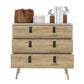 32" White and Natural Three Drawer Dresser