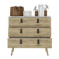 32" White and Natural Three Drawer Dresser