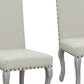Set of Two Beige And Gray Upholstered Fabric Dining Parsons Chairs