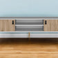 71" White And Beige Enclosed And Open Storage TV Stand