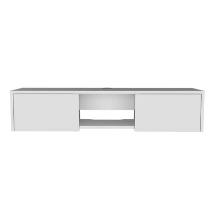 49" White Floating Mount TV Stand
