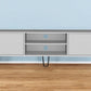 71" White Cabinet Open And Enclosed Storage TV Stand