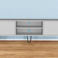 71" White Cabinet Open And Enclosed Storage TV Stand