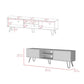 71" White Cabinet Open And Enclosed Storage TV Stand