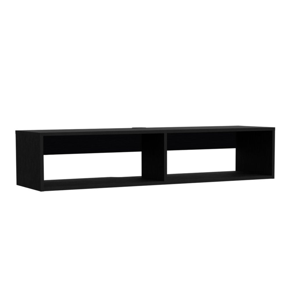 48" Black Floating Mount Entertainment Center