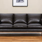 87" Dark Brown Leather Sofa And Toss Pillows With Brown Legs