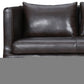 85" Dark Brown Leather Sofa With Brown Legs