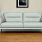 87" Mint Green Leather Sofa With Black Legs