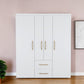 59" Black Two Drawer Combo Dresser