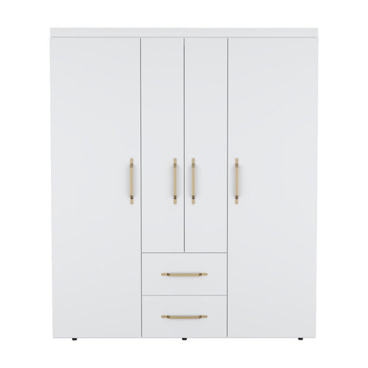 59" White Two Drawer Combo Dresser