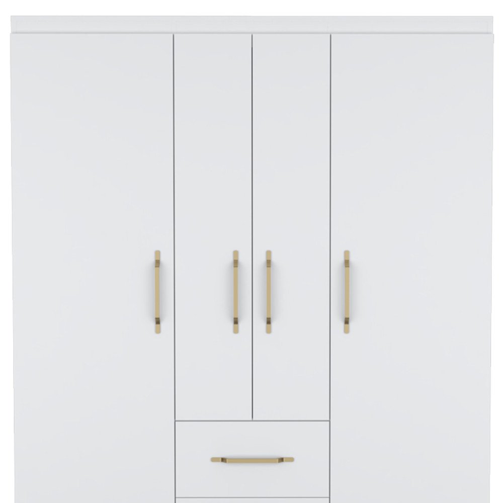 59" White Two Drawer Combo Dresser