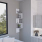 52" White Wood Wall Mounted Corner Shelf