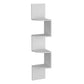 52" White Wood Wall Mounted Corner Shelf