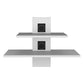 24" White Wood Wall Mounted Tiered Shelf