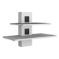 24" White Wood Wall Mounted Tiered Shelf
