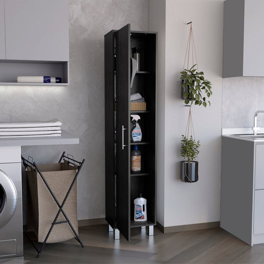 71" Gray Wood Pantry Or Storage Closet