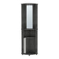 75" Charcoal Wood Ribbed Texture Corner Bar Cabinet With Two Doors