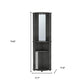 75" Charcoal Wood Ribbed Texture Corner Bar Cabinet With Two Doors