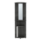 75" Charcoal Wood Ribbed Texture Corner Bar Cabinet With Two Doors