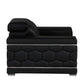 47" Black And Silver Genuine Leather Club Chair