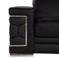 47" Black And Silver Genuine Leather Club Chair