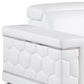 47" White And Silver Genuine Leather Club Chair
