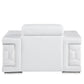 47" White And Silver Genuine Leather Club Chair