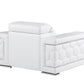 47" White And Silver Genuine Leather Club Chair