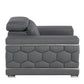 47" Granite Gray And Silver Genuine Leather Club Chair
