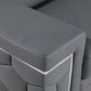 47" Granite Gray And Silver Genuine Leather Club Chair
