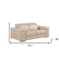 71" Beige And Silver Genuine Leather Loveseat