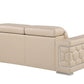 71" Beige And Silver Genuine Leather Loveseat