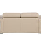71" Beige And Silver Genuine Leather Loveseat
