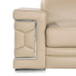 71" Beige And Silver Genuine Leather Loveseat