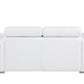 71" White And Silver Genuine Leather Love Seat