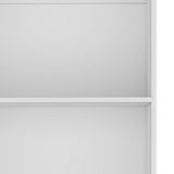 71" White Wood Four Tier Bookcase