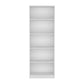 71" White Wood Five Tier Bookcase