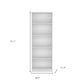 71" White Wood Five Tier Bookcase