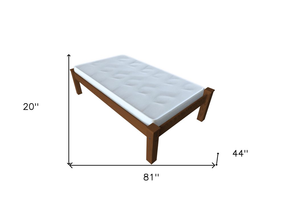 Brown Solid Wood Twin Bed Frame