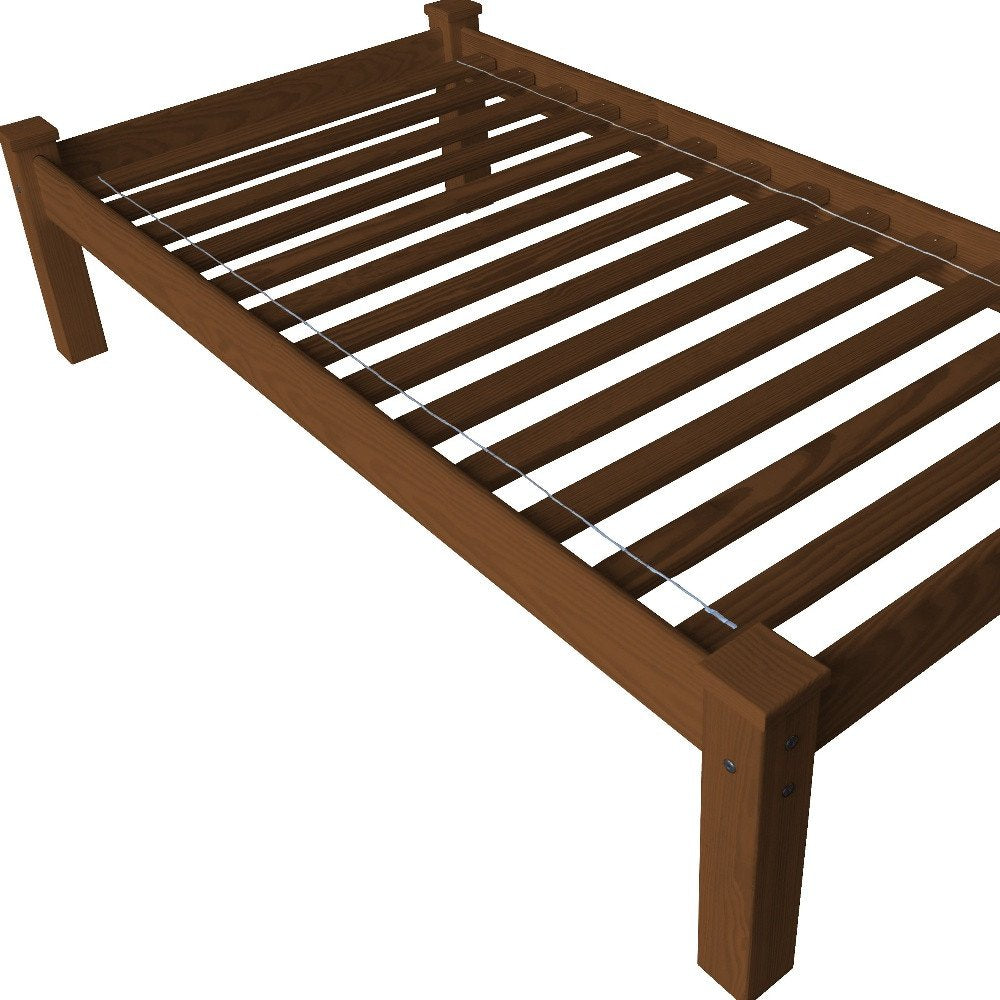 Brown Solid Wood Twin Bed Frame