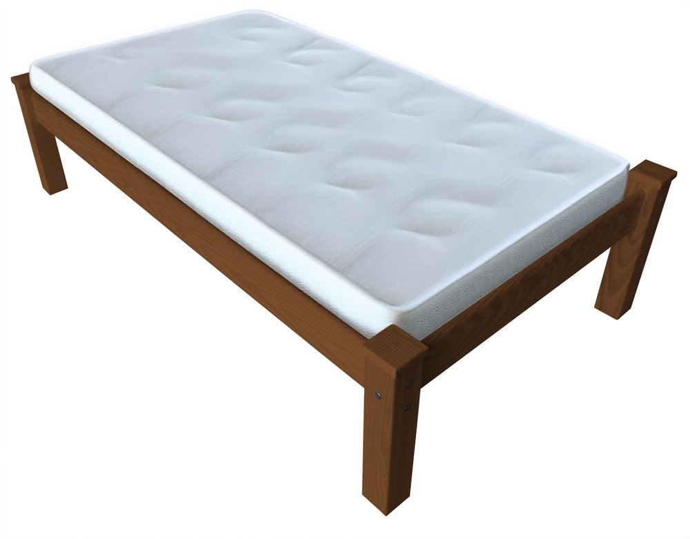 Brown Solid Wood Twin Bed Frame