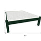Dark Green Solid Wood Twin Bed Frame