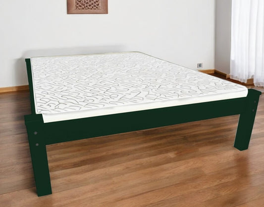 Dark Green Solid Wood Twin Bed Frame