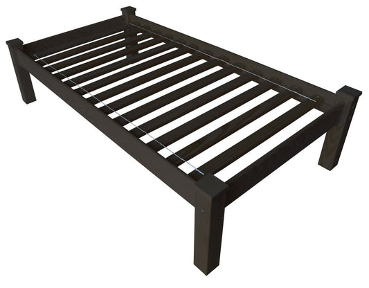 Dark Brown Solid Wood Twin Bed Frame
