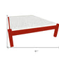 Red Solid Wood Twin Bed Frame