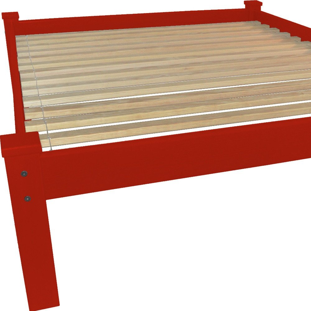 Red Solid Wood Twin Bed Frame