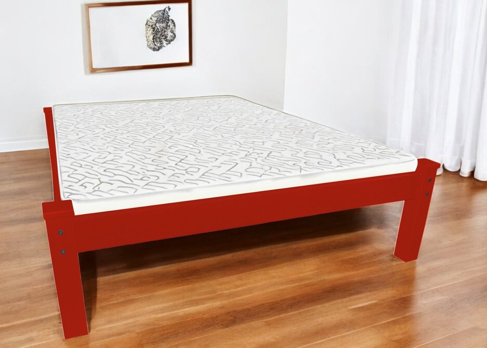 Red Solid Wood Twin Bed Frame