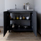 35" X 39" Dark Gray And Silver Stainless Steel and Wood Utility Cabinet With Sink