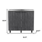 35" X 39" Dark Gray And Silver Stainless Steel and Wood Utility Cabinet With Sink