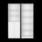 Set of Two White Wood Five Tier Modular Bookcase with Two Doors